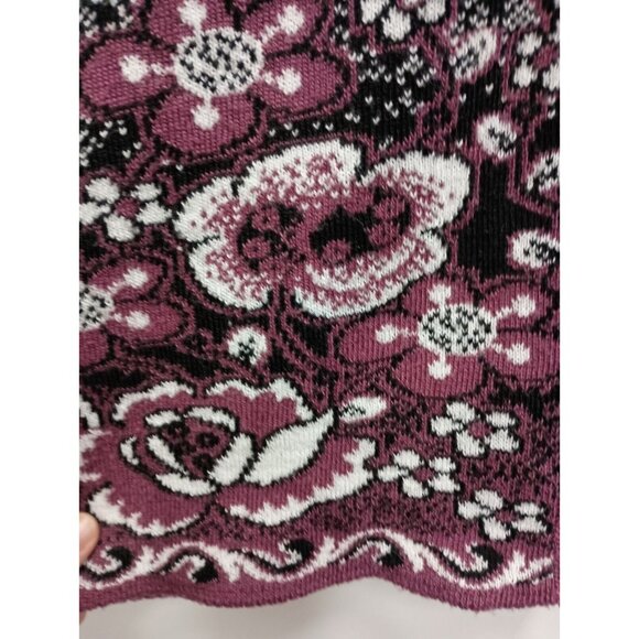 Vintage White Cow By KarmJeet Womens Cardigan Small Berry Floral Grandma Sweater - Picture 3 of 6